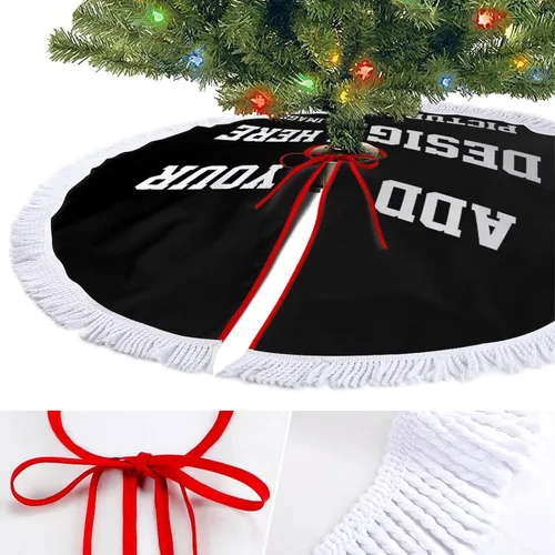 Vista 3 de Decoraciones navideñas, falda de árbol personalizada para Navidad, Pascua, primavera patriótica verano falda de árbol mexicano, regalos