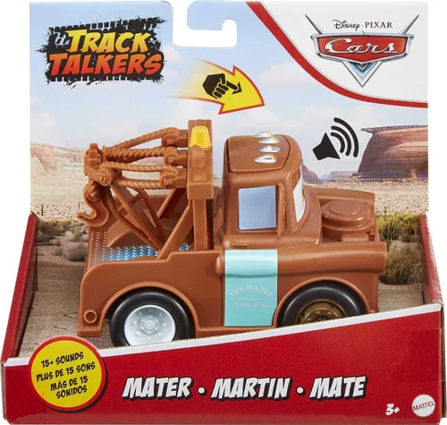 Vista 6 de Disney Cars Toys Track Talkers Mater, 5.5 pulgadas, auténtico camión de remolque del personaje favorito de la película con efectos de sonido, regalo