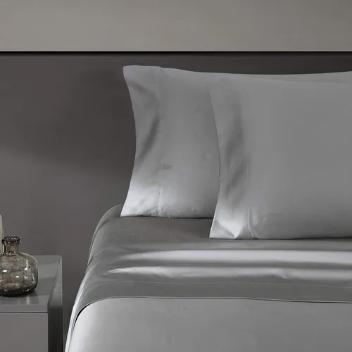 Vista 23 de Vera Wang - Juego de sábanas Queen, ropa de cama de lujo de algodón satinado, 800 hilos, juego de ropa de cama suave y lisa (Beige, Queen)