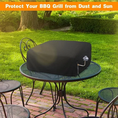 Vista 5 de Cubierta de parrilla para parrilla Blackstone de 17 pulgadas, resistente al agua 600D, cubierta Oxford para parrilla de barbacoa con cordones, parte