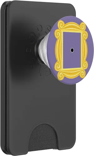 Vista 8 de Marco amarillo de puerta morada, mirilla, regalo divertido, PopSockets estándar PopGrip