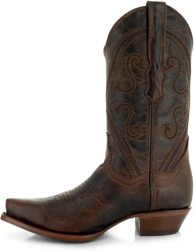 Vista 8 de Soto Boots Botas vaqueras de cuero Cheyenne para mujer, botas vaqueras hechas a mano de cuero genuino para mujer M50041