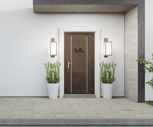 Vista 3 de Adhesivo de pared Hello para pared, calcomanía de decoración de pared, letras de vinilo para puerta delantera, decoración de casa de campo
