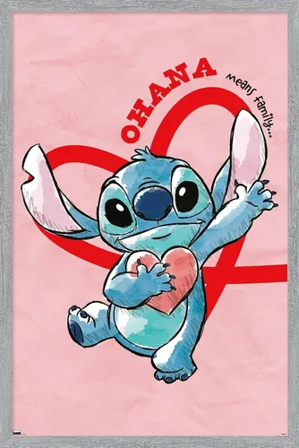 Vista 16 de Trends International Disney Lilo and Stitch - Póster de pared de corazones, 22.4 pulgadas de largo x 14.7 pulgadas, versión enmarcada en madera