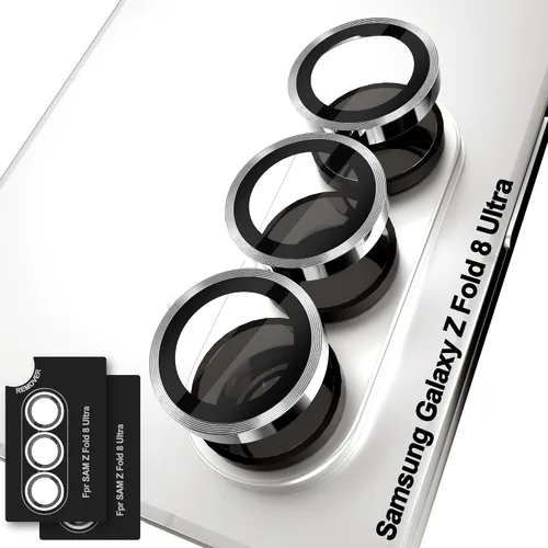 Vista 42 de Orzero Protector de lente de cámara para Samsung Galaxy Z TirFold/Fold 7, [EZ Install] [compatible con fundas] cubierta de lente de anillo de Negro