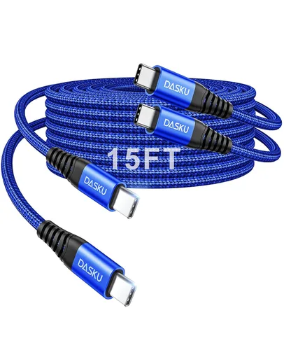 Vista 43 de Dasku iPhone 17 USB C a USB C de carga rápida, 60 W (3.1 A), paquete de 2 cables cargador de carga de 3 pies tipo C para iPhone 17/16/15/15 Plus/15