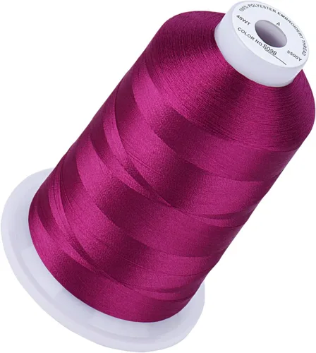 Vista 74 de Simthread 5500 yardas de hilo de bordar, 5000M de alto rendimiento 40WT 100% hilo de poliéster – 170+ colores vívidos, clasificado de alta velocidad