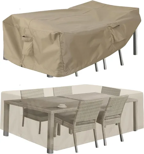 Vista 9 de PureFit Fundas para muebles de patio, funda impermeable para muebles de mesa de exterior rectangular, cubierta de sofá seccional de patio