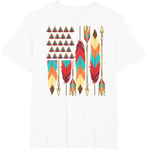 Vista 14 de Native American Bandera - Camiseta de veteranos indígenas del Mes del Orgullo, Negro, S