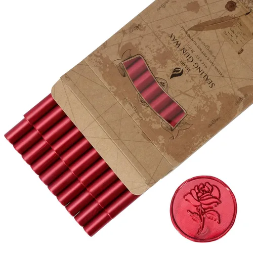 Vista 11 de 20 mini pistolas de pegamento de cera de sellado, palitos de cera de sellado, ideales para invitaciones de boda, cartas, sobres, tarjetas