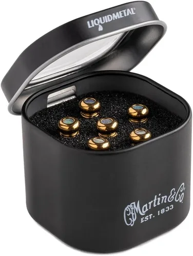 Vista 5 de Martin Guitar LUXE by Martin - Pasadores de puente para guitarra acústica, juego de pasadores de puente para guitarra acústica, negro brillante