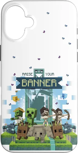 Vista 23 de Minecraft Legends Raise Your Banner Mobs Group Shot - Carcasa para iPhone 17
