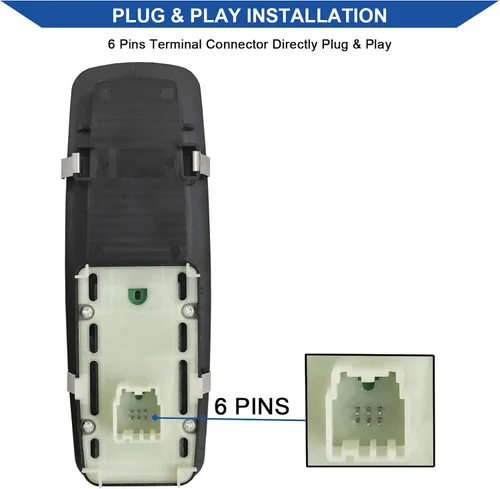 Vista 3 de Obaee Interruptor de elevalunas eléctrico para pasajeros 68086692AD compatible con Jeep Grand Cherokee 2014-2015, Dodge Durango 2011-2015, sustituye
