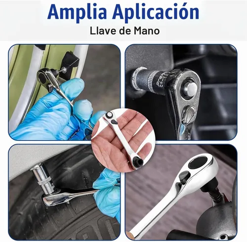 Vista 6 de Mini llave de trinquete de doble cabeza, destornillador compacto reversible y herramienta para espacios reducidos y reparaciones multiuso