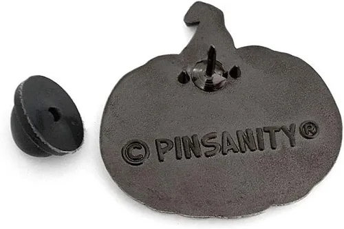 Vista 3 de Pinsanity Pin de solapa esmaltado de calabaza espeluznante de terror para Halloween, Metal Latón, Sin gemas.