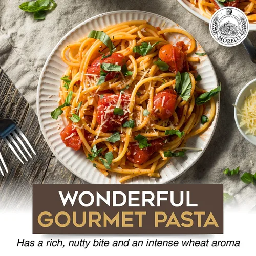 Vista 6 de Morelli Bucatini - Pasta italiana orgánica de primera calidad de Italia - Marca de pasta gourmet artesanal y familiar - Pasta de sémola de trigo