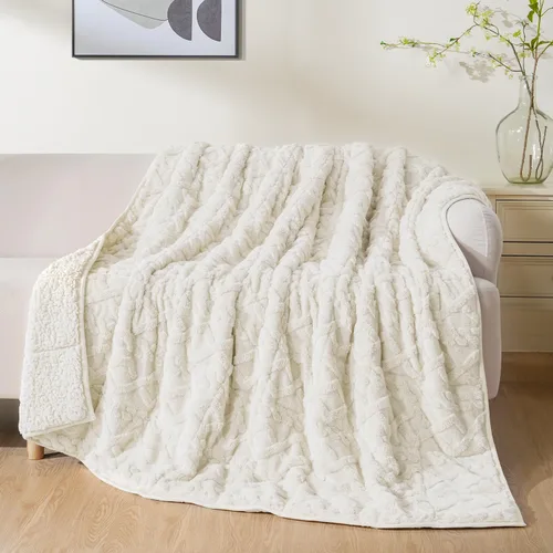 Vista 23 de Uttermara Mantas con peso para adultos, tamaño matrimonial, manta de 12 libras, 48 x 72 pulgadas con forro polar sherpa de felpa suave y cálida