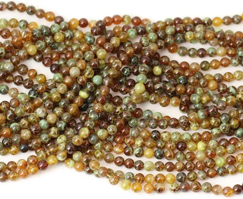 Vista 5 de Cuentas redondas sueltas de ágata estilo antiguo vena de dragón de 6mm, cuentas para diseño de joyas, 60 cuentas