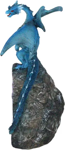 Vista 3 de Ebros Gift Fantasía Meteorito iridiscente Dragón Azul Guardando Cuarzo Púrpura Geoda Imitación Caverna Rock Figurita Colección Mediana Calabozos
