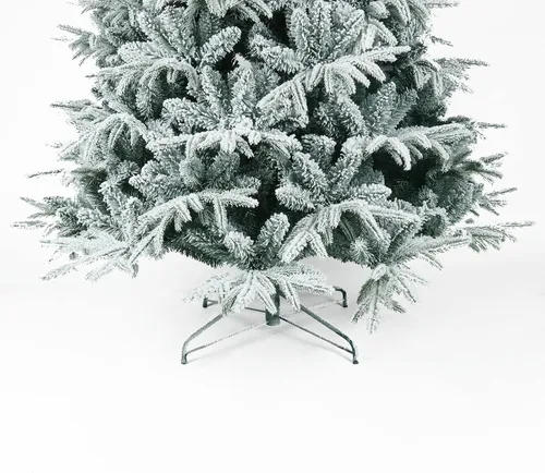 Vista 5 de Árbol de Navidad nevado flocado, árbol artificial blanco de 7 pies con 1100 ramas de PVC ecológicas, ideal para decorar el hogar, oficina, tiendas