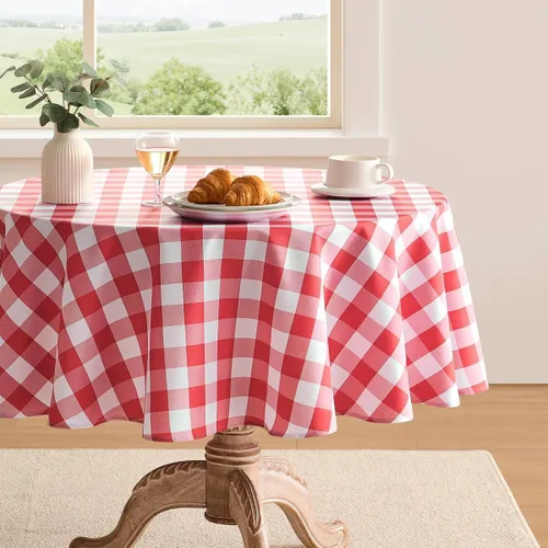 Vista 13 de Mantel a cuadros rectangular de gingham, impermeable, sin arrugas, manteles de búfalo a cuadros para mesa, lavables para comedor, fiestas y picnic