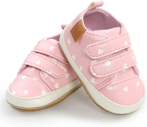 Vista 4 de SOFMUO Zapatos deportivos de piel sintética para bebés, niños y niñas, con suela de goma suave, mocasines Oxford para recién nacidos