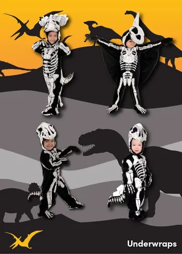 Vista 5 de UNDERWRAPS Disfraz de fósil de pteradáctilo para niños, Multicolor