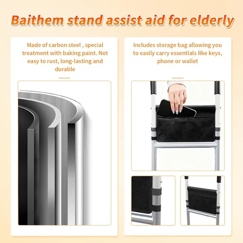 Vista 5 de Ayuda de soporte para silla de ancianos, sofá, ayuda de pie y apoyos para cirugía de cadera y rodilla, ayuda de recuperación ajustable, herramienta