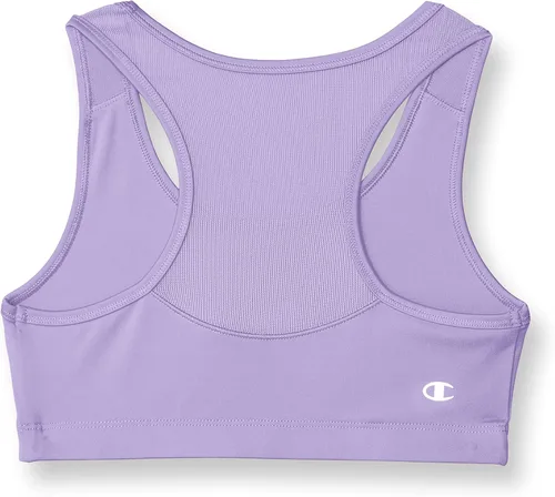 Vista 2 de Champion Brasier deportivo para niñas, brasier deportivo elástico para niñas, brasier deportivo con espalda cruzada para niñas