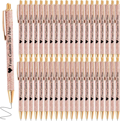 Vista 71 de Bolígrafos de purpurina personalizados con nombre impreso, bolígrafo personalizado con barril de metal, retráctil, bonito y elegante, regalos