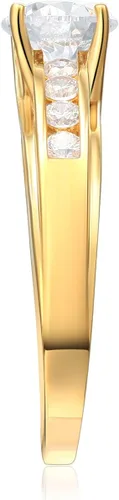 Vista 3 de Anillo de boda compromiso oro amarillo 14ct u oro blanco macizo