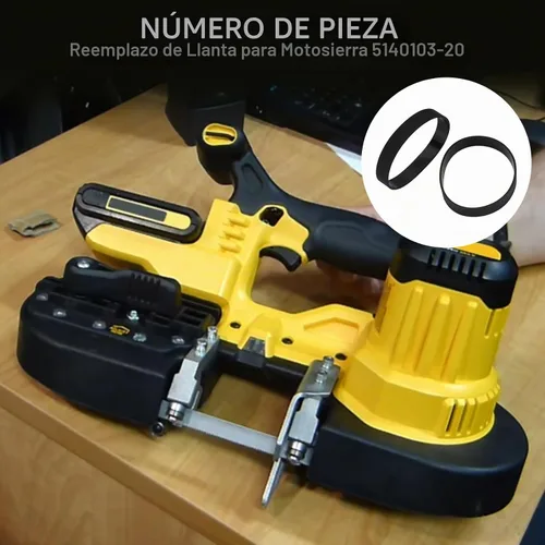 Vista 4 de 5140103-20 Neumático para sierra de cinta Dewalt DCS370L DCS370B DCS370K DCS370KL DCS371M1 DCS371B DCS371P1 (paquete de 2)