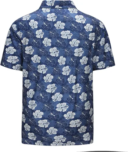 Vista 2 de Polo de golf para hombre, ajuste seco, manga corta, impreso, rendimiento, informal, para hombre