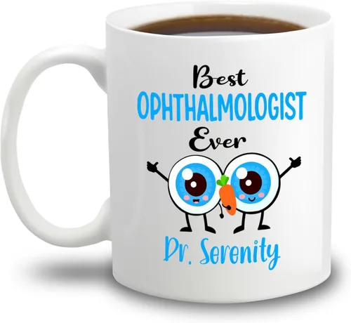 Vista 9 de Taza de café personalizada para oftalmólogo con texto en inglés "Thank You For Being An Awesome Oftalmologist", taza de café personalizada
