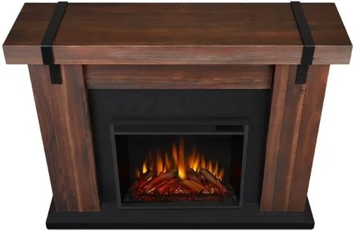 Vista 5 de Aspen - Chimenea eléctrica de 49 pulgadas en madera de castaño Real Flame