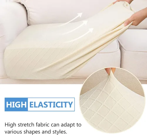 Vista 7 de hyha Fundas de cojín para sofá al aire libre, fundas lavables para sofá seccional, jaspe de diamante, funda elástica para cojín de asiento de sofá