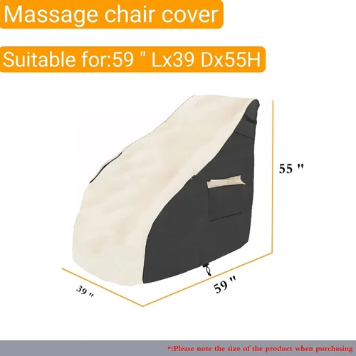 Vista 2 de Funda para silla de masaje, 600D protector de silla de masaje shiatsu de cuerpo completo, 59 x 39 x 55 pulgadas, fundas para sillón, con cordón