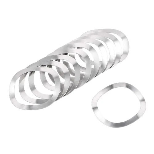 Vista 5 de uxcell 10 arandelas de resorte ondulado de acero inoxidable 304 de 0.41 "x 0.59" x 0.01 pulgadas para tornillo