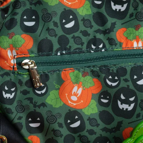 Vista 6 de Loungefly Disney Glow in the Dark Pumpkin Minnie Mouse - Mochila para mujer, Multicolorido, Wdbk3353