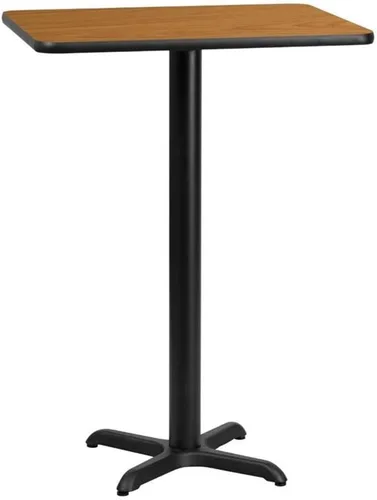 Vista 7 de Flash Furniture Stiles - Mesa rectangular laminada negra de 24 x 30 pulgadas con base de mesa de altura de barra de 22 x 22 pulgadas