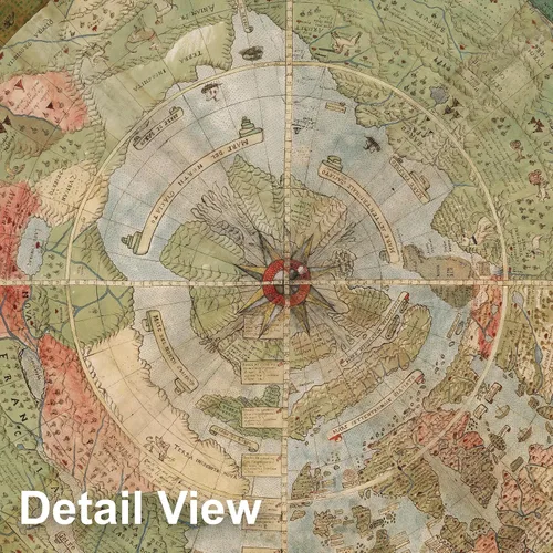 Vista 4 de Mapa histórico - Mapa del mundo, 1587, Urbano Monte - Arte de pared vintage - 24 x 24 pulgadas