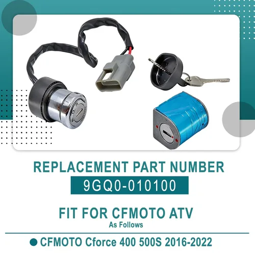 Vista 4 de QYMOTO 9GQ0-010100 Kit de bloqueo de interruptor de encendido con llaves compatible con CFMOTO CFORCE 400 500 2016-2022 (2 cables)