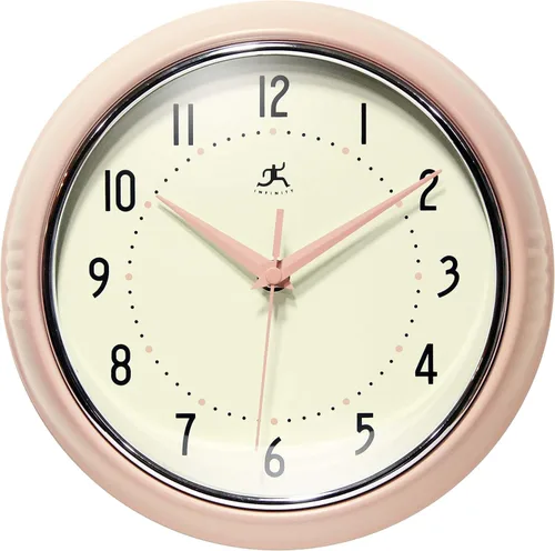 Vista 12 de Infinity Instruments Reloj de pared retro, reloj cuadrado de 9 pulgadas, silencioso sin tictac, moderno de mediados de siglo, reloj de cocina, reloj