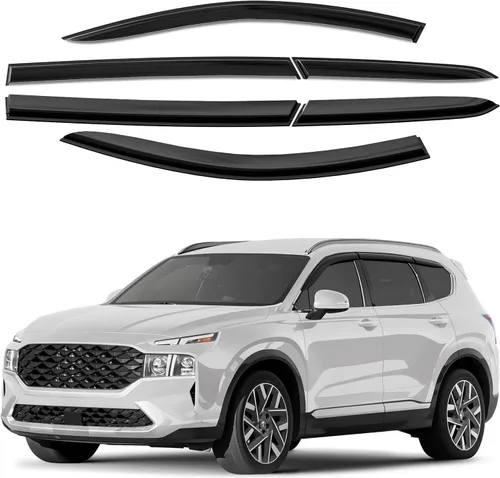Vista 26 de Deflectores de ventana tintados ahumados con cinta adhesiva para ventana lateral, deflectores de lluvia compatibles con Toyota RAV4 2013-2018 - 4