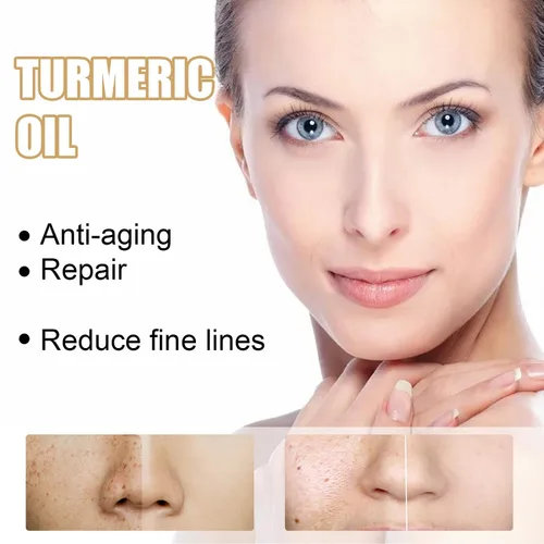 Vista 2 de Paquete de 2 sueros correctores de manchas oscuras con cúrcuma, suero facial reparador, cúrcuma natural para cuidado de piel brillante, sueros