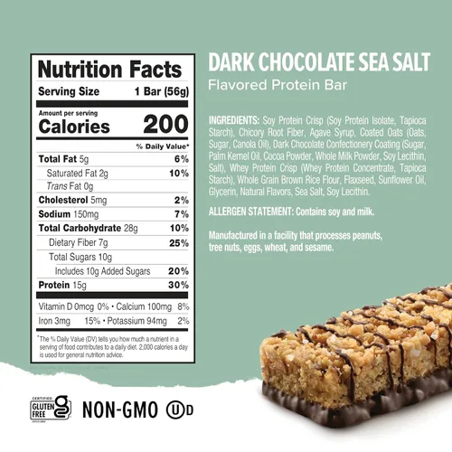 Vista 3 de Ready Paquete de barras de proteínas – Snack alto en proteínas con 0.55 onzas de proteína de suero de leche, con semillas de lino y omega-3 para una