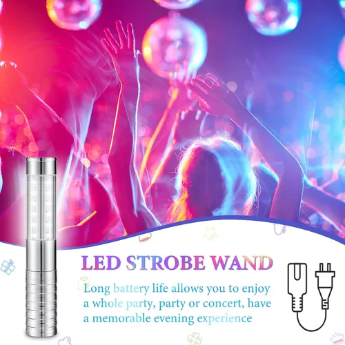 Vista 4 de Civaner 2 piezas de luces LED para servicio de botellas, luces estroboscópicas para botellas, luces LED reutilizables y recargables para champán