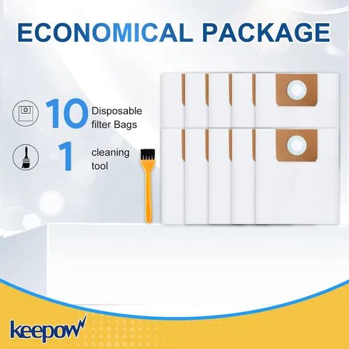 Vista 8 de KEEPOW Bolsas de vacío de 4 galones de repuesto compatibles con Vacmaster de 4 galones para aspiradora húmeda/seca VF408, VF408B, VF410P, parte #