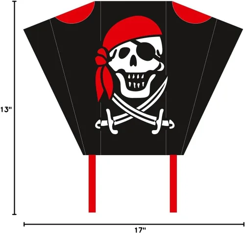 Vista 5 de HQ Cometa de una sola línea de trineo de bolsillo de cometas - Jolly Roger