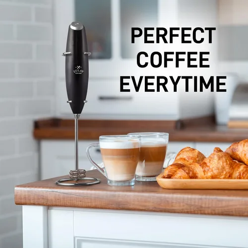Vista 236 de Zulay Milk Boss Espumador de leche potente manual, hace espuma para latte, batidor para mezclar bebidas, café, miniespumador para capuchino, frappé